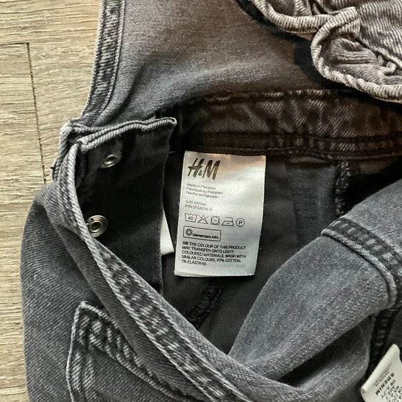 H&M Overall‎ Denim Jean Shorts Black Size 6X - Picture 5 of 5